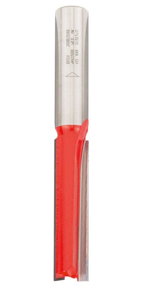Bosch 2608629366 Fraise à Rainurer Droit 12 Mm D1 12 Mm Longueur 50,5 Mm G 98 Mm