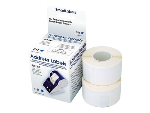 Seiko Instruments SLP-2RLH - Blanc - 28 x 89 mm 520 étiquette(s) (2 rouleau(x) x 260) étiquettes adresses - pour Smart Label Printer 100, 120, 200, 220, 240