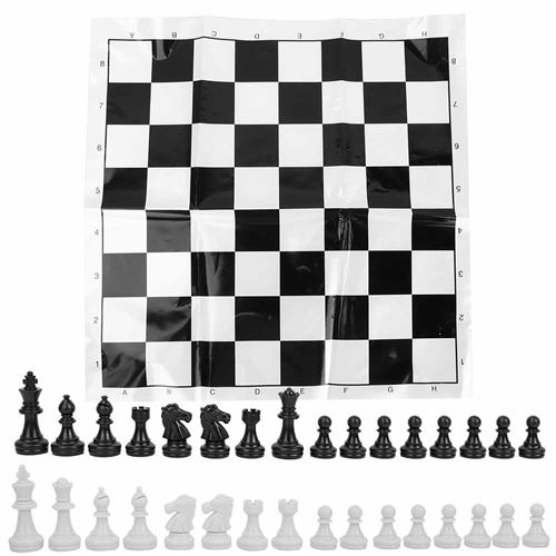 Échiquier international en plastique 25 x 25cm blanc
