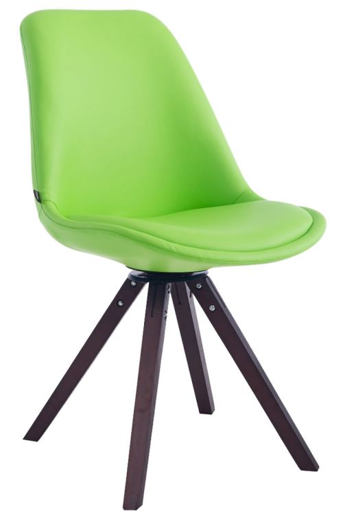 Chaise pivotante Calais - Style scandinave - pieds carrés en bois de chêne Noyer - Assise Bleu