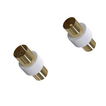 GREEN E - Kit Raccord TV Mâle/ Mâle + Raccord TV Femelle/ Femelle - 1