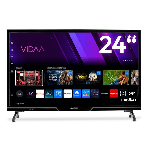 TV LED 24“ (60 cm) – MEDION MD824101 – HD Ready 1366x768 – HDR – Smart TV – 2xHDMI 1xUSB – WiFi