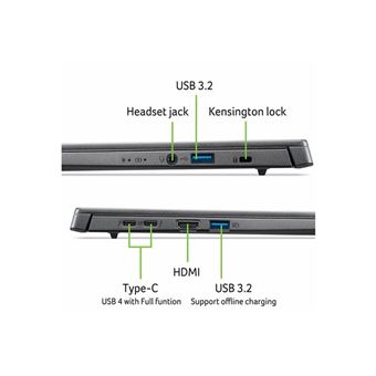 Acer Aspire 14 AI A14-52M - Conception de charnière à 180 degrés - Intel Core Ultra 5 - 226V / jusqu'à 4.5 GHz - Win 11 Home - Arc Graphics 130V - 16 Go RAM - 512 Go SSD QLC - 14" OLED 1920 x 1200 - Wi-Fi 6E, Bluetooth - gris acier - clavier : Suisse