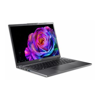 Acer Aspire 14 AI A14-52M - Conception de charnière à 180 degrés - Intel Core Ultra 5 - 226V / jusqu'à 4.5 GHz - Win 11 Home - Arc Graphics 130V - 16 Go RAM - 512 Go SSD QLC - 14" OLED 1920 x 1200 - Wi-Fi 6E, Bluetooth - gris acier - clavier : Suisse