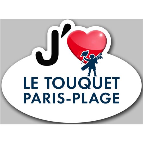 j'aime Le Touquet-Paris-Plage (15x11cm) - Sticker/autocollant