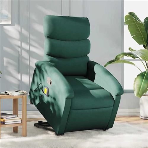 Non Communiqué Vert Vidaxl Fauteuil De Massage, Relaxation Tissu Foncé