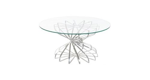 Table de salle à manger dkd home decor argenté verre fer (81 x 81 x 38 cm)