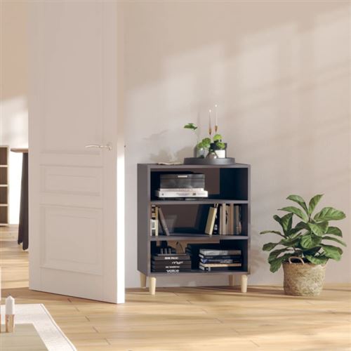VIDAXL - Buffet - Gris Brillant - 57x35x70 cm - Image 3