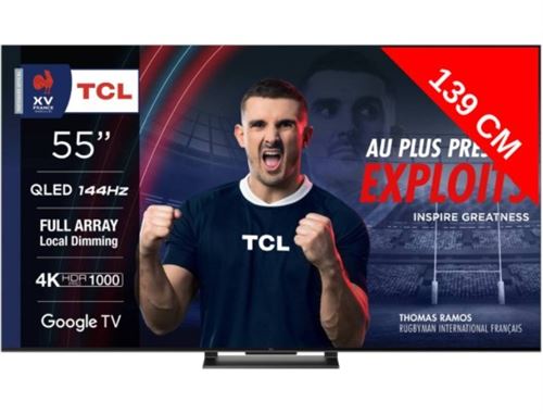 TCL TV QLED 4K 139 cm 55QLED870 Google TV