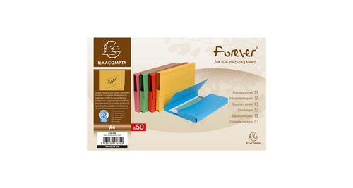 Paquet de 50 chemises &agrave; poche Exacompta Forever en carte recycl&eacute;e 290 g - coloris assortis vif