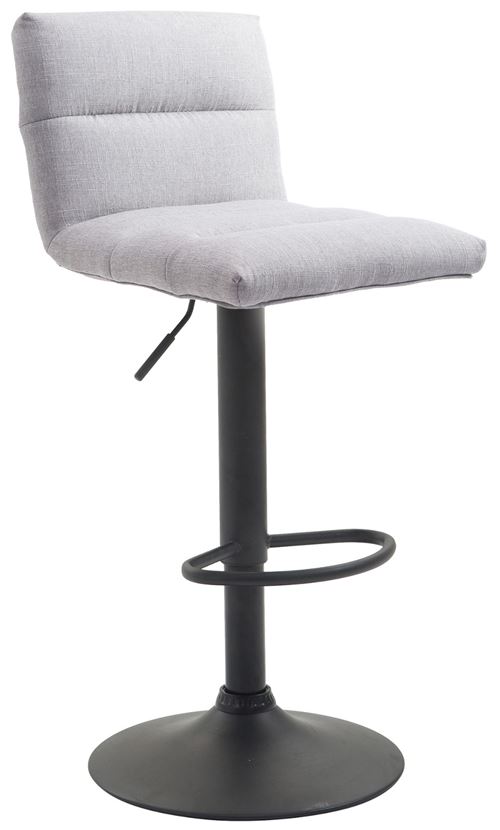 Tabouret de bar Limerick en Tissu avec Pied et repose-pieds en Métal , Gris clair/Noir