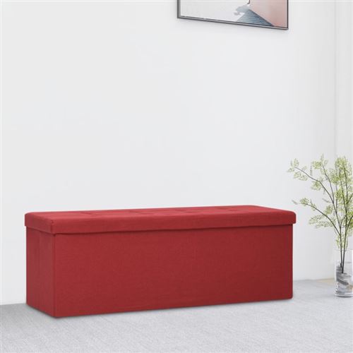 Non Communiqué Rouge Vidaxl Banc De Rangement Pliable Bordeaux Faux Lin338796