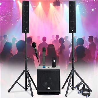 Système Sonorisation Complet 1200W Enceintes DJ, ENORME SUB 38cm USB/Bluetooth, 2 MICROS, Fête de la Musique, Mariage, Baptême - 1