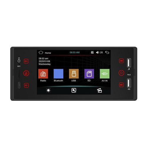 Autoradio 5 Pouces Écran Tactile HD Bluetooth USB Radio Caméra Recul YONIS