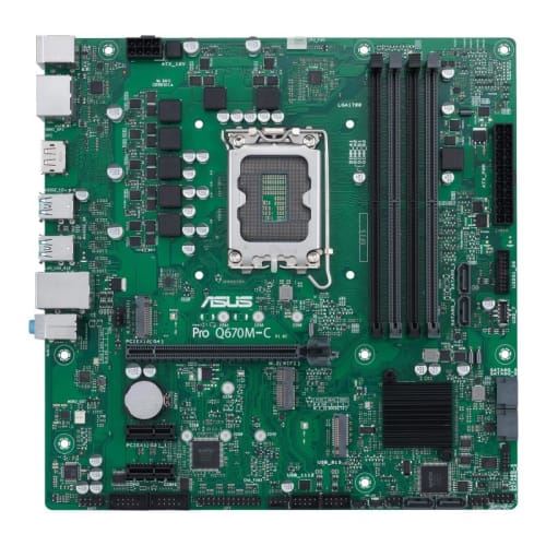 ASUS Pro Q670M-C-CSM - Carte-mère - micro ATX - Socket LGA1700 - Q670 Chipset - USB-C Gen1 USB 3.2 Gen 1 USB 3.2 Gen 2 - Gigabit LAN - carte graphique embarquée (unité centrale requise) - audio HD (8 canaux)
