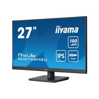 iiyama ProLite XU2792HSU-B6 - Écran LED - 27" - 1920 x 1080 Full HD (1080p) @ 100 Hz - IPS - 250 cd/m² - 1300:1 - 0.4 ms - HDMI, DisplayPort - haut-parleurs - noir mat
