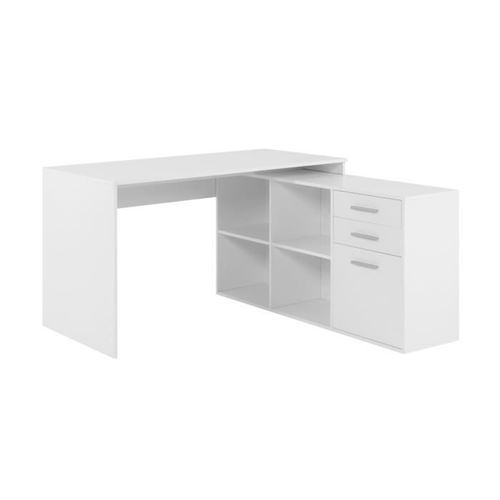 Non Communiqué Blanc Bureau D'angle London - Panneaux De Particules - Décor - 136 X 75 X 139 Cm