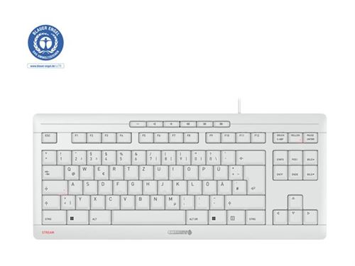Non Communiqué Blanc Cherry Stream Tkl - Clavier - Usb - Qwertz - Allemand - Commutateur : Cherry Sx - Gris,