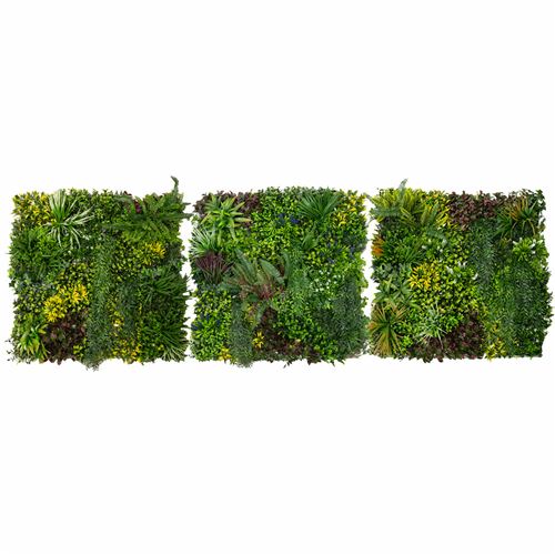 Monstershop Cassia Artificial Wall Tile x 3 - 100cm x 100cm in Green