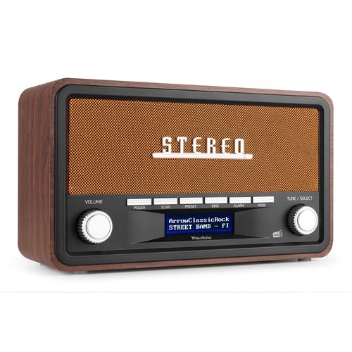 Audizio Foggia Radio Dab+ Portable Stéréo 50 W - Cuivre, Fonction Réveil, Streaming Bluetooth, Radio Fm