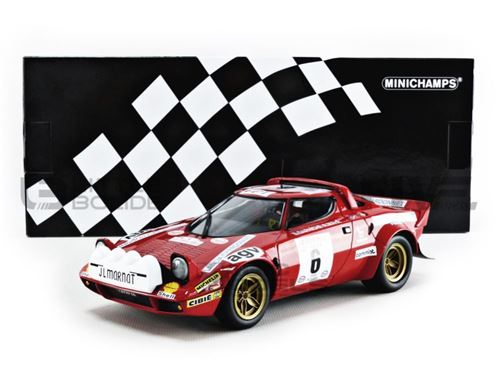 Voiture Miniature de Collection MINICHAMPS 1-18 - LANCIA Stratos - Winner Tour de Corse 1975 - Red / White - 155751706