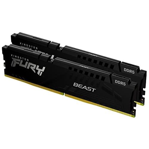 Kingston Fury Beast - Ddr5 - Kit - 16 Go: 2 X 8Go - Dimm 288 Broches - 5600 Mt/S / Pc5-44800 - Cl36 - 1.25 V - Mémoire Sans Tampon - On-Die Ecc - Noir