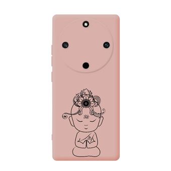 Coque Honor X6B Taperso - Motif Bouddha Et Fleur - Noire - Hydrogel - Neuve