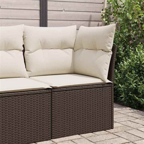 vidaXL - Canapé d'Angle de Jardin - Mobilier de Patio - Marron - Image 3