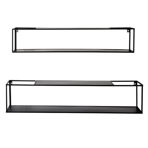 Lot de 2 Étagères Murales Tablettes 95cm Noir