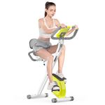 Vélo d'appartement Pliable - HOME FITNESS CODE - Résistance réglables - Entraînement Gym - Vert
