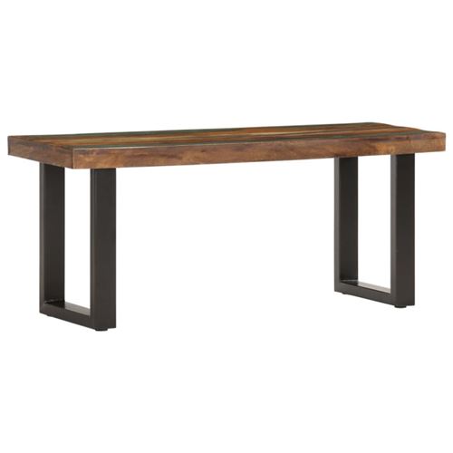 vidaXL - Banc - Industriel - Bois de récupération et Acier - 110 cm - Image 2