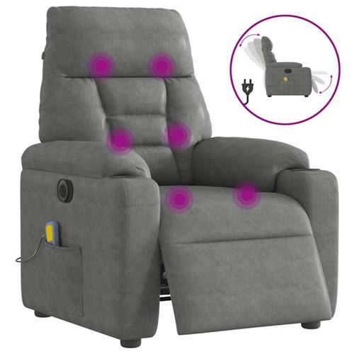 Non Communiqué Gris Fauteuil Inclinable De Massage Électrique Foncé