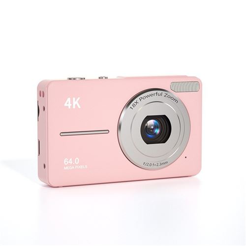 Appareil Photo Num&eacute;rique 4K 48MP - Zoom 18x - Carte 32GB Incluse - Compact 2,8"" - rose