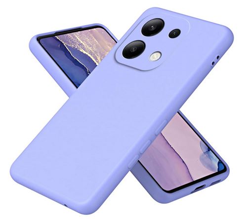 Coque pour Xiaomi Redmi Note 13 Pro 5G / Poco X6 5G - housse etui silicone gel fine + verre trempe - MAUVE - htdmobiles
