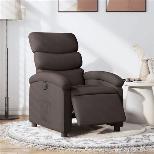 Non Communiqué Marron Vidaxl Fauteuil Réglable Électrique Tissu Foncé