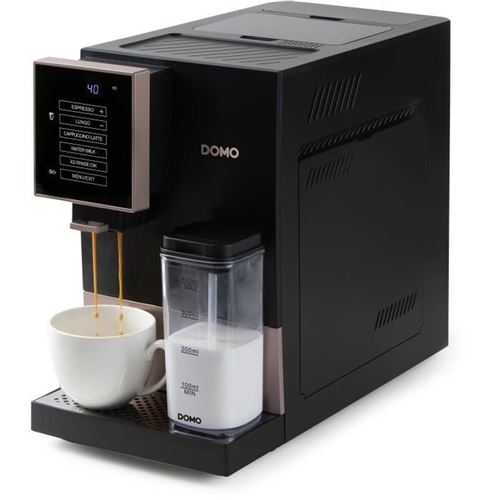 Domo - DO743K - Machine à expresso automatique - Moulin intégré - 19 bars - Noir - Image 2