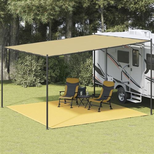 vidaXL Tapis de tente 400x400 cm Beige