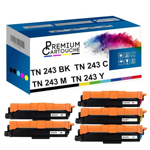 PREMIUM CARTOUCHE - x5 Toners - TN-243 (Noir (x2) + Cyan + Magenta