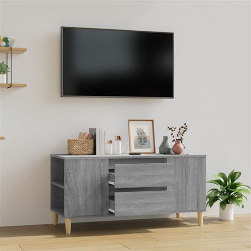 vidaXL - Meuble TV Sonoma - Gris - 102x44,5x50 cm - Image 2
