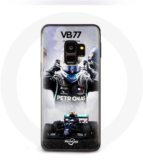 Coque pour Samsung Galaxy S9 Formule 1 Valtteri Bottas pilote de course F1 Noir Maniacase
