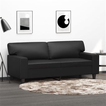 vidaXL Canapé à 2 places Noir 140 cm Similicuir359417 - 1