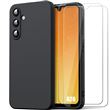 Coque + 2 Verres Trempés pour Samsung Galaxy A26 5G - Silicone Liquide Protection Slim Anti-Rayures Noir - BOOLING
