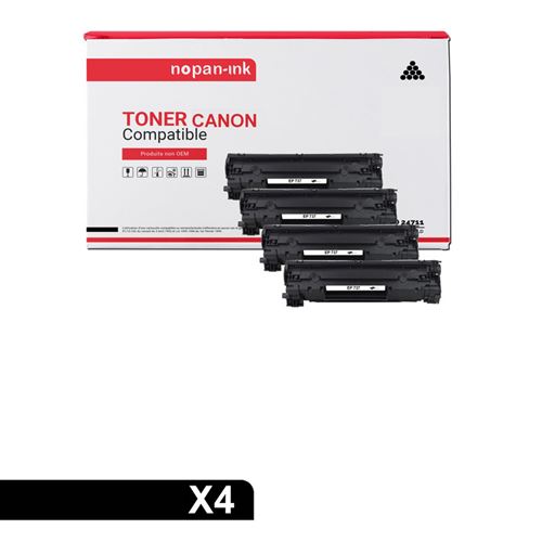 TONER EP737 (CF283X) EP737 (CF283X) Noir x 4 Compatible pour CANON-NOPAN-INK Canon i-SENSYS LBP-151 dw Canon i-SENSYS MF 210 Series Canon i-SENSYS MF 211 Canon i-SENSYS MF 212 w Canon i-SENSYS MF 216 n Canon i-SENSYS MF 217 w Canon i-SENSYS MF 220 S