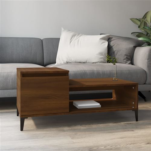 VIDAXL - Table basse - Style industriel - Marron - 100 x 50 x 45 cm - Image 2