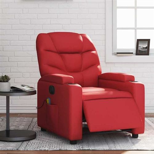 Vidaxl Rouge Fauteuil De Massage Inclinable Électrique - Image 3