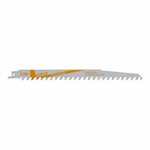 Wolfcraft 2289000 2 Lames de Scie Sabre Cv Longueur Dentée 218 Mm Dents Avoyées Et Rectifiées Pas de Dents 85 Mm