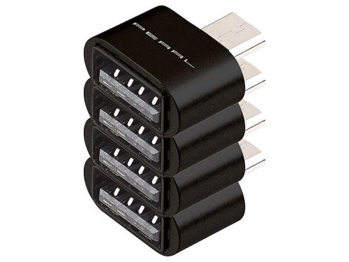 Pearl : 4 adaptateurs USB - Micro USB OTG avec boîtier en aluminium