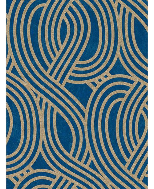 Carats géométrique Glitter Wallpaper or et bleu 13345-50