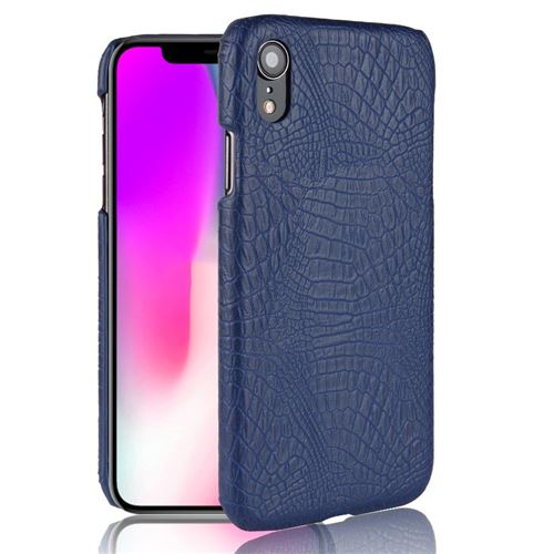 Etui en PU crocodile enduit bleu pour votre Apple iPhone XR