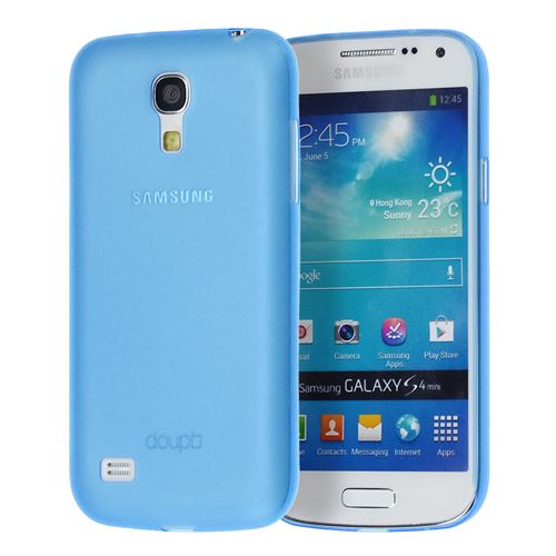 doupi UltraSlim Coque pour Samsung Galaxy S4 mini, fin mat ultra mince et ultra léger Bumper Cover Housse de Protection, bleu
